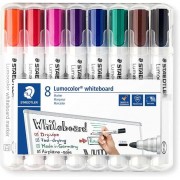 Staedtler Lumocolor 351 Pack de 8 Marcadores para Pizarra Blanca - Secado Rapido - Colores Surtidos