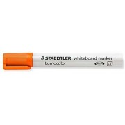 Staedtler Lumocolor 351 Rotulador para Pizarra Blanca - Punta Redonda - Trazo 2mm - Capuchon con Clip - Color Naranja