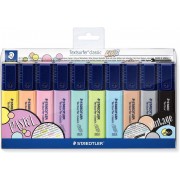 Staedtler Textsurfer Classic 364 Pack de 10 Marcadores Fluorescentes - Secado Rapido - Trazo 1 - 5mm - Colores Surtidos