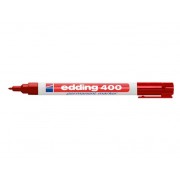 Edding 400 Rotulador Permanente - Punta Redonda - Trazo 1 mm. - Recargable - Secado Rapido - Color Rojo