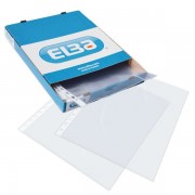 Elba Pack de 100 Fundas Multitaladro PP 70 Micras - Tamaño Folio - Acabado Cristal - Transparente