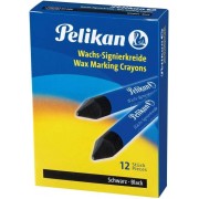 Pelikan Pack de 12 Ceras para Marcar - Punta Resistente - Ideal para Resaltar Textos - Color Negro