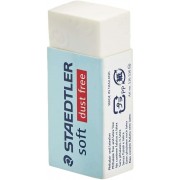 Staedtler Soft 526 S30 Goma de Borrar - Plastico - Maxima Limpieza - Faja Protectora - No Decolora el Papel - Color Blanco