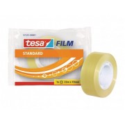 Tesa Tesafilm Standard Cinta Autoadhesiva Transparente 19mmx33m - Buena Adherencia y Alta Resistencia a la Luz UV - Sin PVC