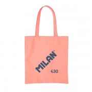 Milan Serie 1918 Tote Bag Bolsa de Tela - Tamaño  50x38x41cm - Asa Larga 27cm - Tejido 'ripstop' - Color Rosa