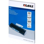 Dahle Pack de 100 Fundas para Plastificar Brillo A3 - 125 Micras - Alta Calidad - Transparente