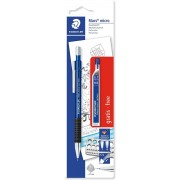 Staedtler Mars Micro Pack de 1 Portaminas 0.7mm + 1 Tubo de 12 Minas - Minas HB - Zona de Agarre de Goma