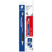 Staedtler Pack de 1 Portaminas 779 de 0.5mm + 1 Tubo de 12 Minas - Zona de Agarre Ergonomica - Resistente a Roturas