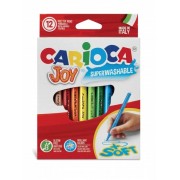 Carioca Joy Pack de 12 Rotuladores - Tinta Superlavable - Punta Fina 2.8mm - Punta Bloqueada - Tapa Ventilada - Color Varios