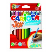 Carioca Joy Pack de 24 Rotuladores - Tinta Superlavable - Punta Fina 2.8mm - Punta Bloqueada - Tapa Ventilada - Color Varios