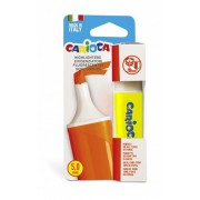 Carioca Memolight Subrayador - Color Brillante y Lavable - Tinta a Base de Agua - Punta Biselada - Color Amarillo