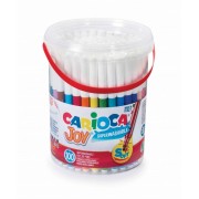 Carioca Joy Pack de 100 Rotuladores - Tinta Superlavable - Punta Fina 2.8mm y Bloqueada - Tapa Ventilada - Color Varios