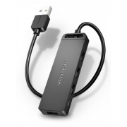 Vention HUB 4 en 1 USB 2.0 Macho a 4xUSB Hembra - 0.15m - Color Negro