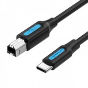 Vention Cable Impresora USB-C 2.0 a B - 2m 2A - Color Negro