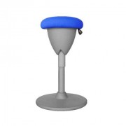 Cromad Design Taburete Multiusos - Asiento con Altura Ajustable - Giro de 360º - Tejido a Prueba de Agua - Color Azul/Gris