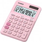 Casio MS-20UC Calculadora de Sobremesa Pequeña - Pantalla LCD de 12 Digitos - Alimentacion Solar y Pilas - Color Rosa