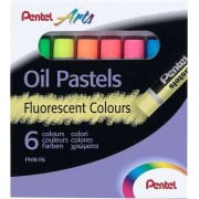 Pentel Oil Pastels Pack de 6 Pasteles Oleo Fluorescentes - Blandos