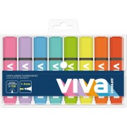 Molin Viva Pack de 8 Marcadores Fluorescentes - Trazo entre 1 y 5mm - Tinta con Base de Agua - Colores Surtidos