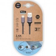 TechOneTech Cable USB-A Macho a Lightning Macho 2m - Recubierto de Nylon Trenzado