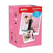 Apli Kit de Manualidades Fofucha Novios - Todo Incluido - Instrucciones Visuales - Nivel Avanzado