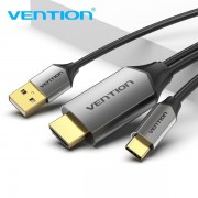 Vention CGTBF Cable Conversor HDMI 2.0 4K - USB Tipo-C a HDMI - Fuente de Alimentacion USB - Resolucion 4K 60Hz - Color Negro