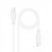 Nanocable Cable USB 2.0 3A - Tipo USB-C/M-USB-C/M - 1m - Color Blanco