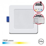 Elbat Downlight Cuadrado 24W - 1920Lm - Selector 3 Temperaturas+Sobrepared - Color Blanco