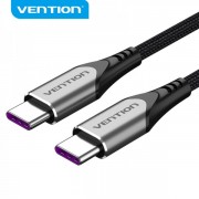 Vention Cable USB-C Macho a USB-C Macho - 1m - 5A 100W 480Mbps - Color Gris