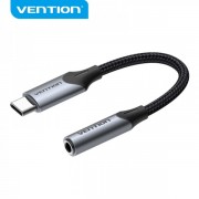 Vention Conversor USB Tipo-C Macho a Jack 3.5 Hembra - 0.10m - Color Negro