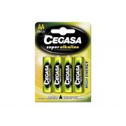 Cegasa Super Alkaline Pack de 4 Pilas LR6 AA -  Alto Rendimiento - Fiabilidad - Tecnologia Avanzada