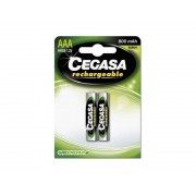 Cegasa HR03 Pack de 2 Pilas Recargables AAA - Tecnologia Rtu - Mantiene 85% de Energia Tras un Año