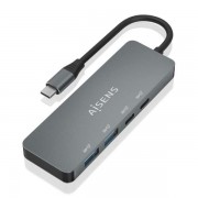 Aisens Hub USB 3.2 GEN2 10G USB-C - USB-C/M-2xUSB-C/H-2xUSB-A/H - 15cm - Color Gris