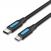 Vention Cable USB-C Macho a MicroUSB Macho - 1.5m - 2A 10W 480Mbps - Color Negro