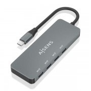 Aisens Hub USB 3.2 GEN2 10G USB-C - USB-C/M-4xUSB-C/H - 15cm - Color Gris