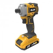 Blim Atornillador de Impacto Serie Slim S/Carbones 20V - Bateria 2Ah - 220Nm - Color Amarillo