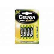 Cegasa Super Alcaline Pack de 4 Pilas LR03 AAA - Alta Tecnologia - Fiabilidad - Elevado Rendimiento - Maximas Prestaciones