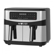 Muvip Freidora Aire Caliente Doble 9 Litros 2600W Pantalla Tactil - 12 Programas de Coccion - Color Gris